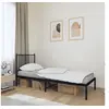Image de Cadre de lit métal sans matelas avec tête de lit noir 80x200 cm