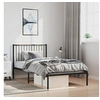 Image de Bedframe met hoofdbord metaal zwart 100x190 cm350858
