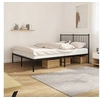 Image de Cadre de lit métal sans matelas avec tête de lit noir 140x200cm