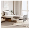 Image de Cadre de lit métal sans matelas avec pied de lit noir 90x190 cm