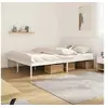 Image de Cadre de lit métal sans matelas et tête de lit blanc 160x200 cm