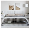 Image de Bedframe met hoofd- en voeteneinde metaal wit 193x203 cm350955