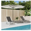Image de Chaises de plage pliantes lot de 2 gris aluminium et textilène