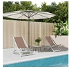 Image de Chaises de plage pliantes lot de 2 marron aluminium textilène360170