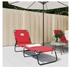 Image de Chaise longue H. 83 cm L. 189 cm rouge en acier non empilable pliable