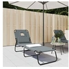 Image de Chaise longue pliante gris tissu oxford acier enduit de poudre, lit de bronzage, sièges de jardin, chaise de patio, 360178