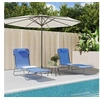 Image de Chaises longues pliables lot de 2 bleu textilène et acier