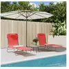 Image de Chaises longues pliables lot de 2 rouge textilène et acier