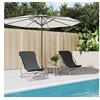 Image de Chaises de plage pliantes 2pcs textilène acier enduit de poudre, chaise longue, chaise de camping, chaise de patio, 360188