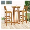 Image de Ensemble de Bar de Jardin 3 pcs, Table et Chaises avec Repose-Pieds, Ensemble de Meubles de Terrasse Extérieur, Bois 3154382