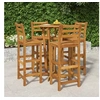 Image de Ensemble de Bar de Jardin 5 pcs, Table et Chaises avec Repose-Pieds, Ensemble de Meubles de Terrasse Extérieur, Bois 3154383