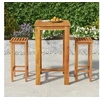 Image de Ensemble de Bar de Jardin 3 pcs, Table et Chaises avec Repose-Pieds, Ensemble de Meubles de Terrasse Extérieur, Bois 3154386