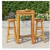 Image de Ensemble de Bar de Jardin 3 pcs, Table et Chaises avec Repose-Pieds, Ensemble de Meubles de Terrasse Extérieur, Bois 3154388