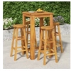 Image de Ensemble de Bar de Jardin 5 pcs, Table et Chaises avec Repose-Pieds, Ensemble de Meubles de Terrasse Extérieur, Bois 3154389