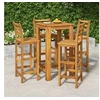 Image de Ensemble de Bar de Jardin 5 pcs, Table et Chaises avec Repose-Pieds, Ensemble de Meubles de Terrasse Extérieur, Bois 3154391