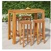 Image de Ensemble de Bar de Jardin 5 pcs, Table et Chaises avec Repose-Pieds, Ensemble de Meubles de Terrasse Extérieur, Bois 3154392