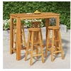 Image de Ensemble de Bar de Jardin 5 pcs, Table et Chaises avec Repose-Pieds, Ensemble de Meubles de Terrasse Extérieur, Bois 3154394