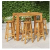 Image de Ensemble de Bar de Jardin 7 pcs, Table et Chaises avec Repose-Pieds, Ensemble de Meubles de Terrasse Extérieur, Bois 3154395
