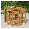 Image de Ensemble de Bar de Jardin 5 pcs, Table et Chaises avec Repose-Pieds, Ensemble de Meubles de Terrasse Extérieur, Bois 3154396