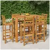 Image de Ensemble de Bar de Jardin 7 pcs, Table et Chaises avec Repose-Pieds, Ensemble de Meubles de Terrasse Extérieur, Bois 3154397