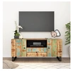 Image de Meuble TV, Armoire de Télévision avec Tiroir et Etagère, Meuble Télé avec Compartiment Salon, Rustique, Bois de Récupération et d'Ingénierie