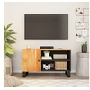 Image de Meuble TV 80x33x46 cm bois d'acacia solide et d'ingénierie, support TV, armoire média, armoire hifi, unité TV, meuble multimédia