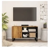 Image de Meuble TV 80x33x46 cm bois de manguier et d'ingénierie, support TV, armoire média, armoire hifi, unité TV, meuble multimédia, meuble latéral 351965