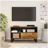 Image de Meuble TV 80x33x46 cm bois de manguier et d ingénierie