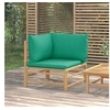 Image de Canapé d'angle de jardin avec coussins vert bambou