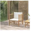 Image de Canapé de jardin avec coussins blanc crème bambou