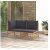 Image de Salon de jardin 2 pcs avec coussins gris foncé bambou