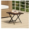 Image de Table pliable marron 45x35x32 cm résine tressée