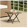 Image de Table pliable gris 45x35x32 cm résine tressée