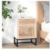 Image de Table de chevet blanc 40x30x55,5 cm bois d'ingénierie et fer352091