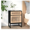 Image de Table de chevet noir 40x30x55,5 cm bois d'ingénierie et fer352093