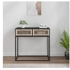 Image de Table console noir 80x30x75 cm bois d ingénierie et fer
