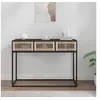 Image de Table console noir 105x30x75 cm bois d ingénierie et fer