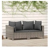 Image de Resine tressee 2 personnes salon de jardin gris 2 pieces