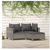 Image de Salon de jardin rotin gris 3 pieces 57.0 x 57 x 28 3 personnes