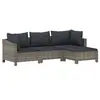 Image de Salon de jardin resine tressee gris 4 pieces 57.0 x 57 x 28 4 personnes