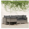 Image de Salon de jardin resine tressee 4 pieces 4 personnes 63 x 63 x 55.5 cm gris
