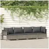 Image de Salon de jardin 4 pieces gris resine tressee 63 x 63 x 55.5 cm 4 personnes