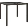 Image de Table de salle à manger Marron 90x90x75 cm Poly Rotin