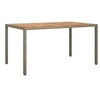 Image de Table de salle à manger de jardin grise 150x90x75 cm poly rotin