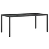 Image de Table de Jardin Noire 190x90x75 cm Poly Rattan
