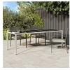 Image de Table de jardin blanc 250x100x75 cm résine tressée verre trempé 362556