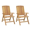Image de Lot de 2 chaise H. 104 cm empilable pliable exterieur en teck bois