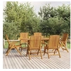 Image de Ensemble à manger de jardin 7 pcs Bois de teck solide, ensemble de salle à manger, table et chaises de jardin, 3154919