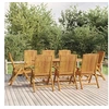 Image de Ensemble à manger de jardin 9 pcs Bois de teck solide, ensemble de salle à manger, table et chaises de jardin, 3154920