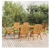 Image de Ensemble à manger de jardin 7 pcs Bois de teck solide, ensemble de salle à manger, table et chaises de jardin, 3154921